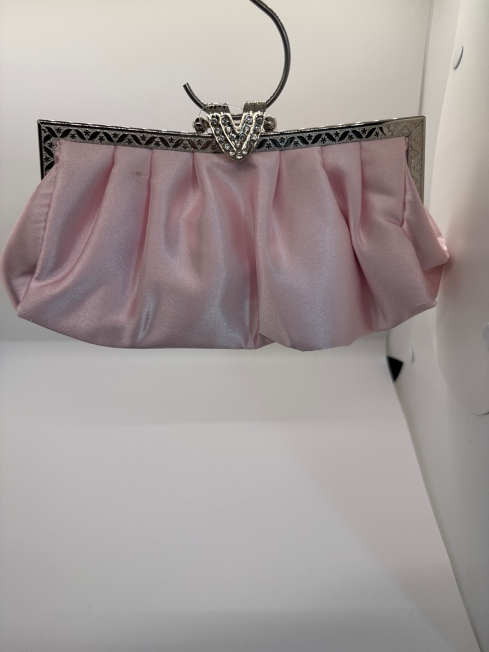 Elegant Pink Satin Evening Clutch